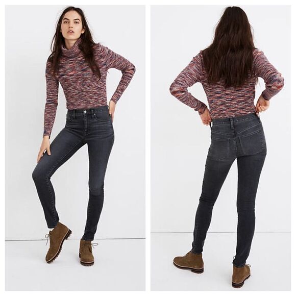 Madewell 9" Mid-Rise Skinny Jeans Stretchy Gray 27 - Picture 1 of 12